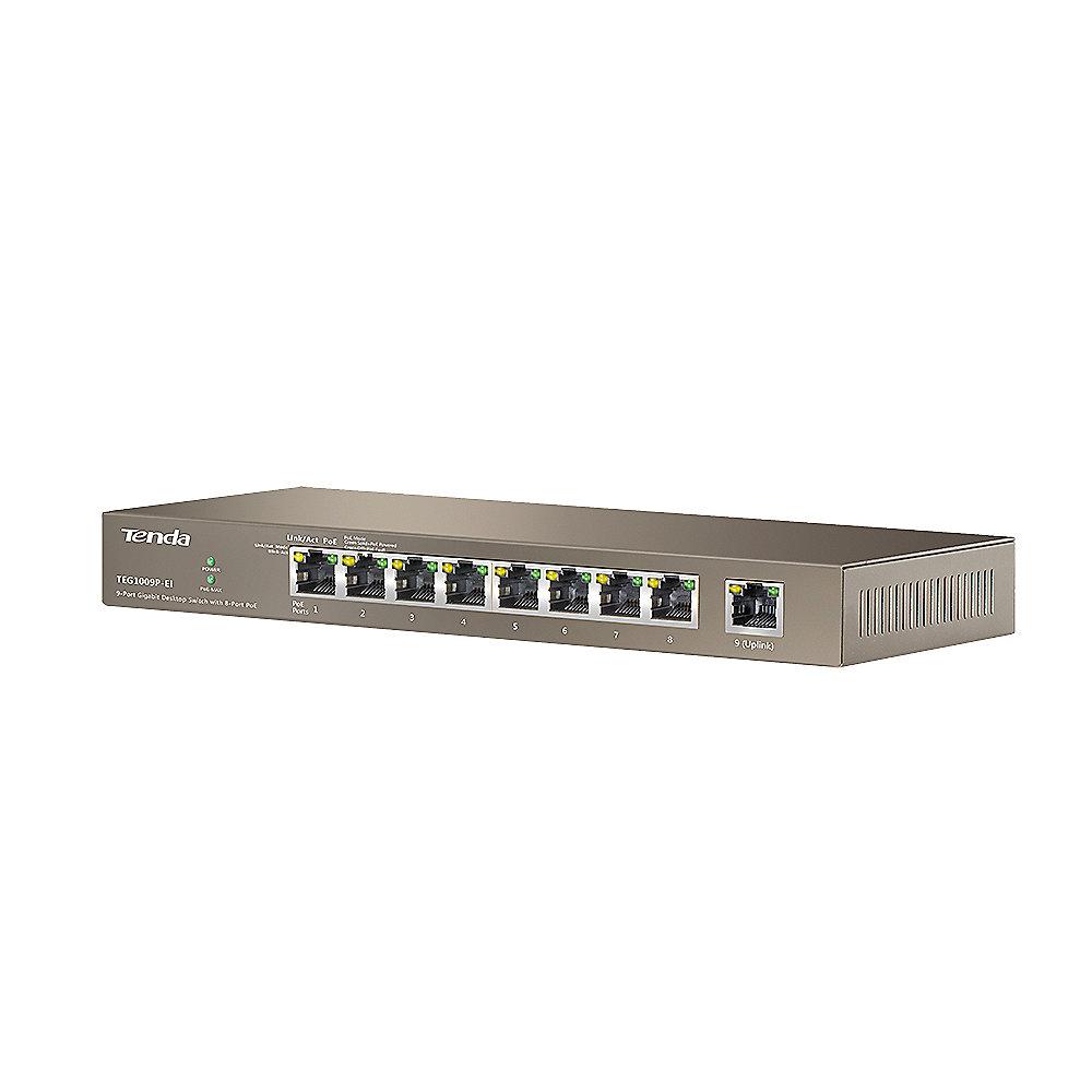 Tenda 9x Port Gigabit Desktop Switch mit 8x PoE TEG1009P-EI