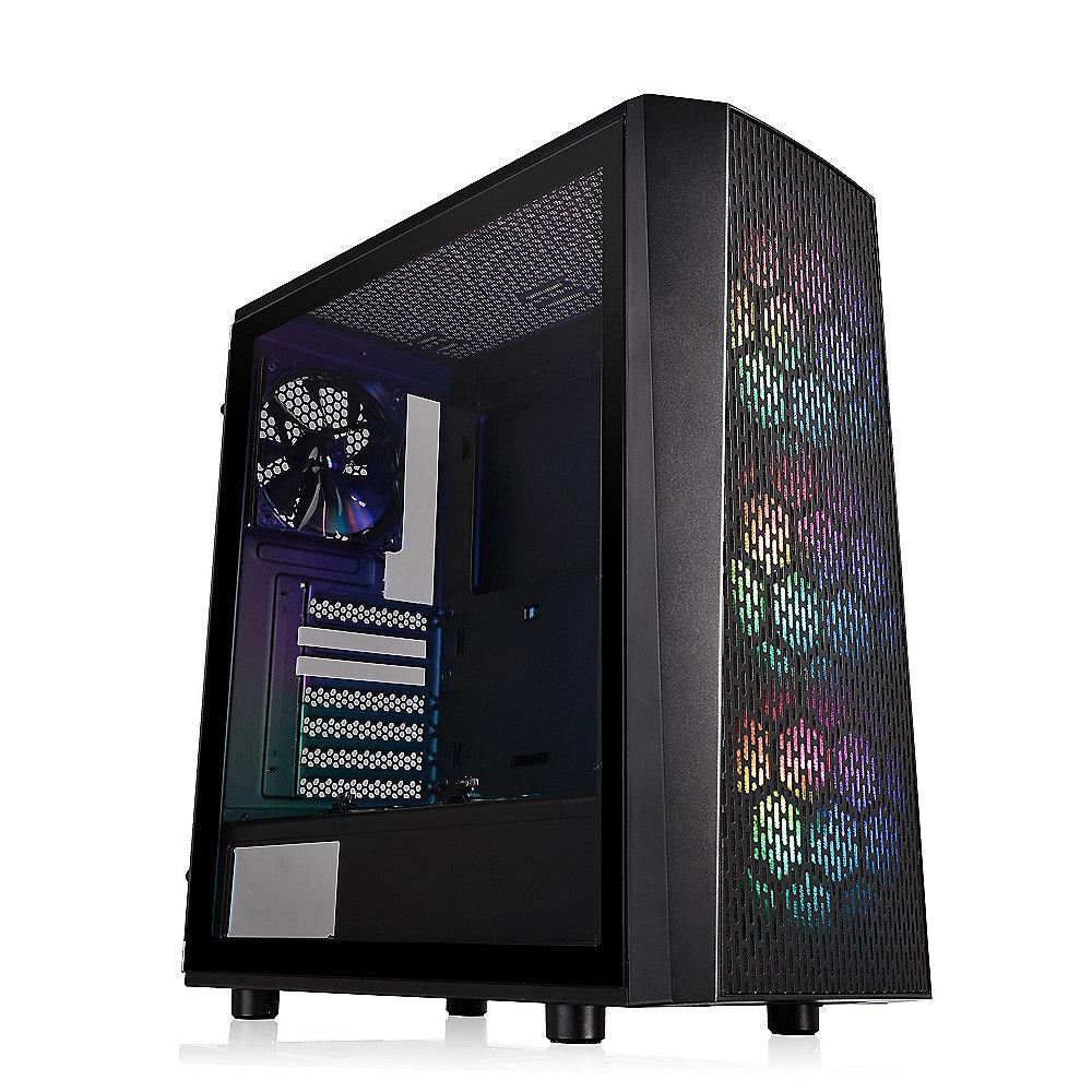 Thermaltake Versa J24 TG ARGB Midi-Tower ATX Gehäuse schwarz, Sichtfenster