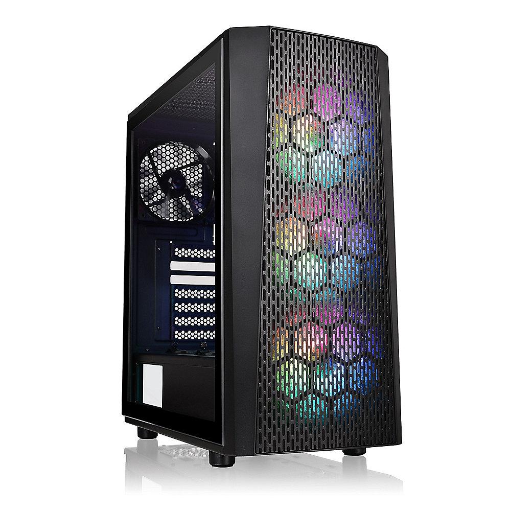 Thermaltake Versa J24 TG ARGB Midi-Tower ATX Gehäuse schwarz, Sichtfenster
