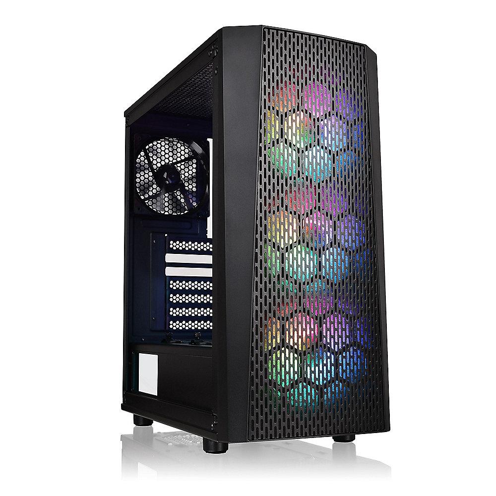 Thermaltake Versa J24 TG ARGB Midi-Tower ATX Gehäuse schwarz, Sichtfenster