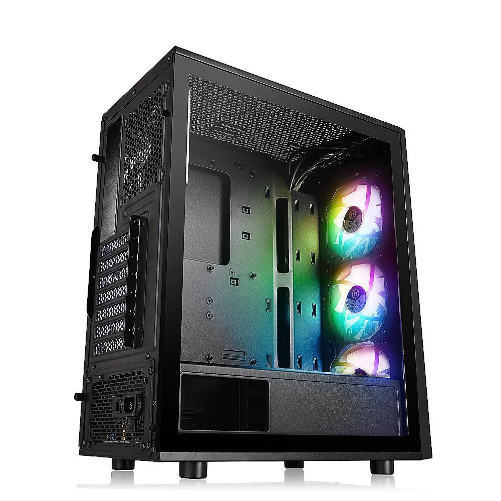 Thermaltake Versa J24 TG ARGB Midi-Tower ATX Gehäuse schwarz, Sichtfenster