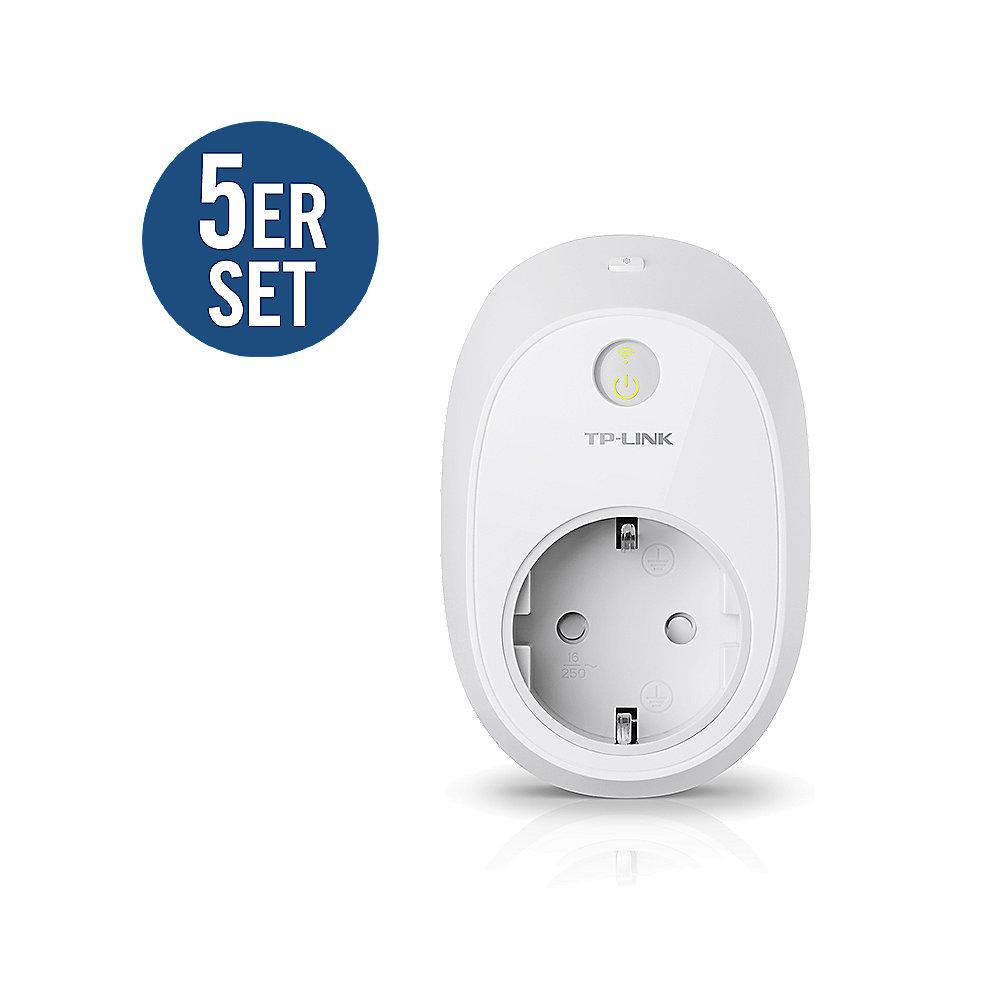 TP-LINK 5er Set HS100(EU) V2 WLAN Schaltsteckdose weiß