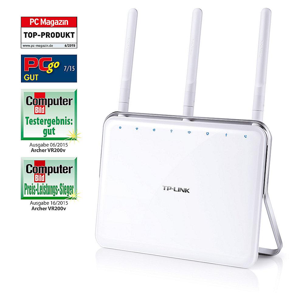 TP-LINK Archer VR200v AC750 VoIP WLAN-ac VDSL/ADSL Modem Gigabit Router DECT
