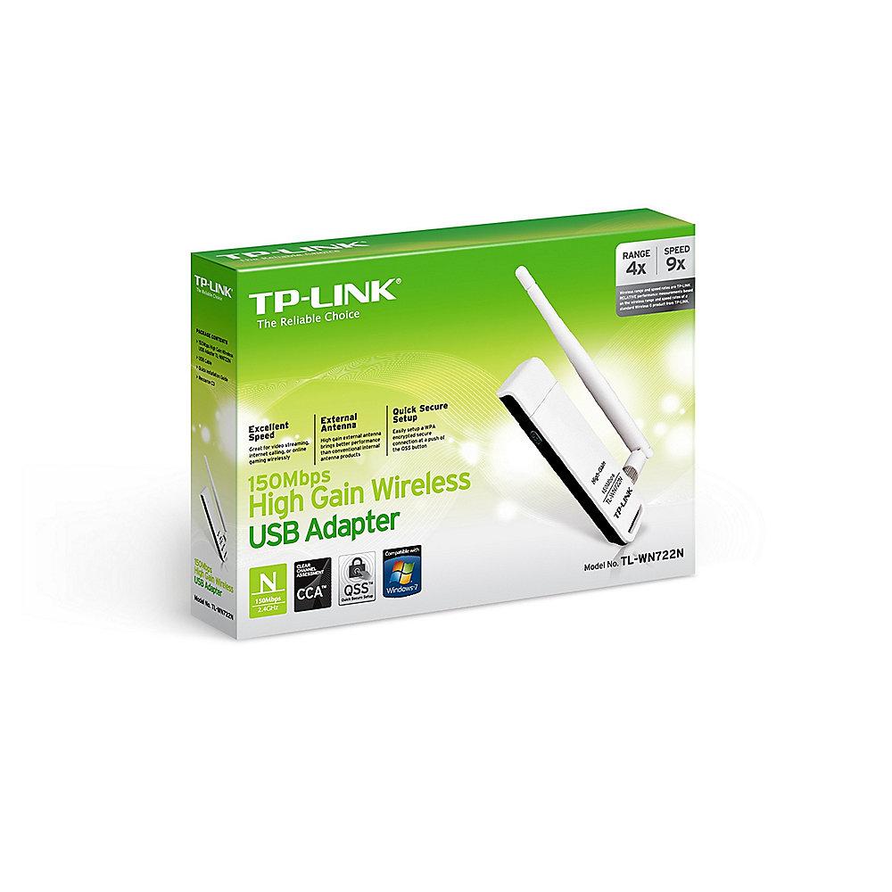 TP-LINK N150 TL-WN722N 150MBit WLAN-n USB-Adapter, TP-LINK, N150, TL-WN722N, 150MBit, WLAN-n, USB-Adapter