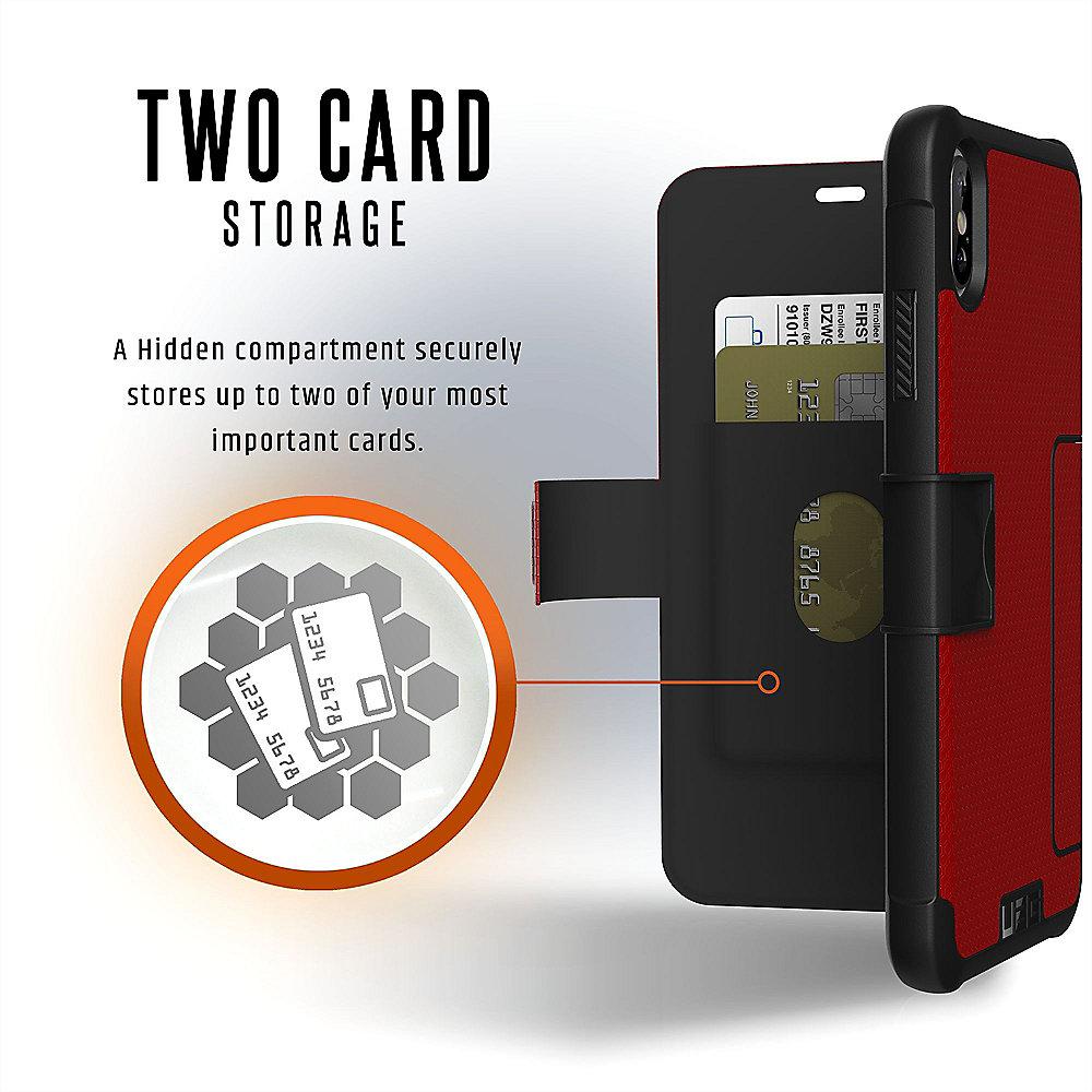 UAG Metropolis Folio Case für Apple iPhone Xs Max magmarot