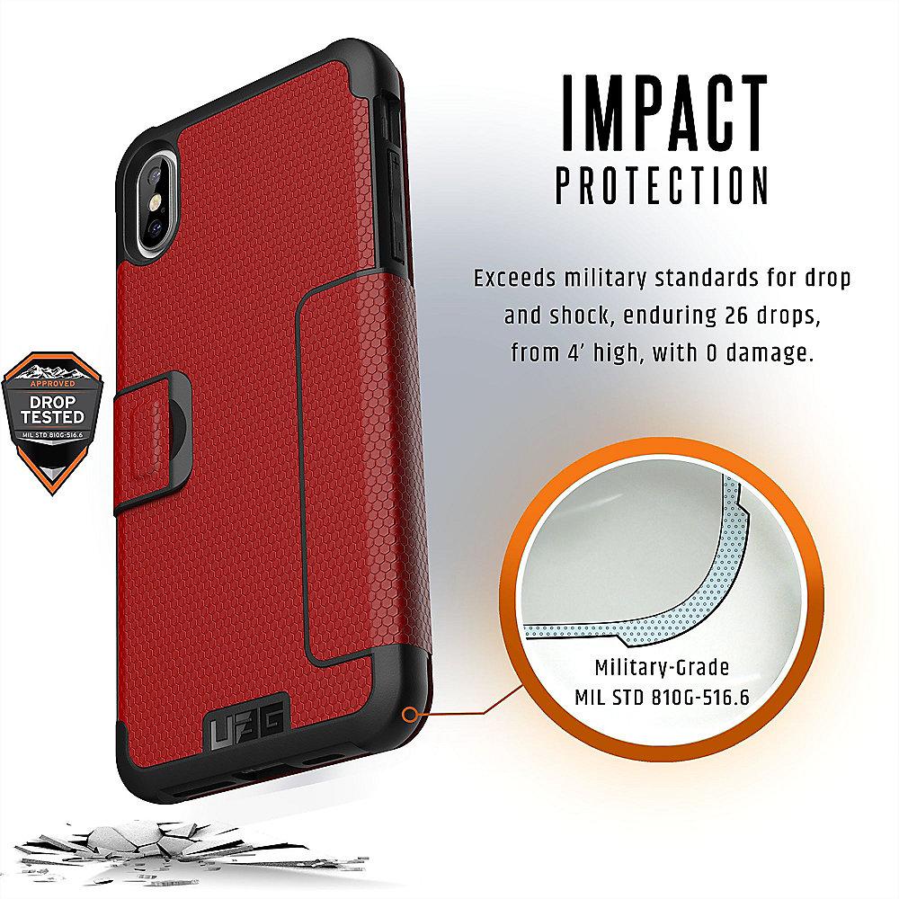 UAG Metropolis Folio Case für Apple iPhone Xs Max magmarot