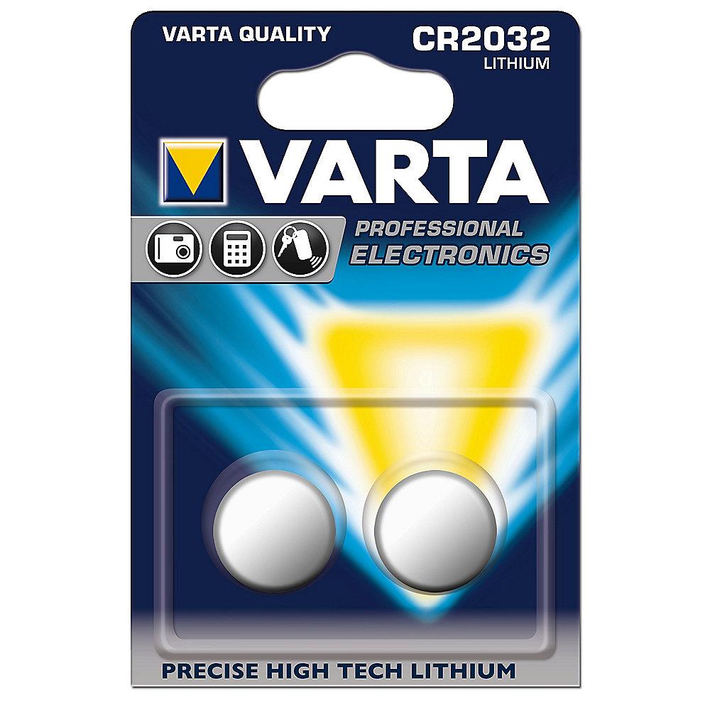 VARTA Professional Electronics Knopfzelle Batterie CR 2032 2er Blister, VARTA, Professional, Electronics, Knopfzelle, Batterie, CR, 2032, 2er, Blister