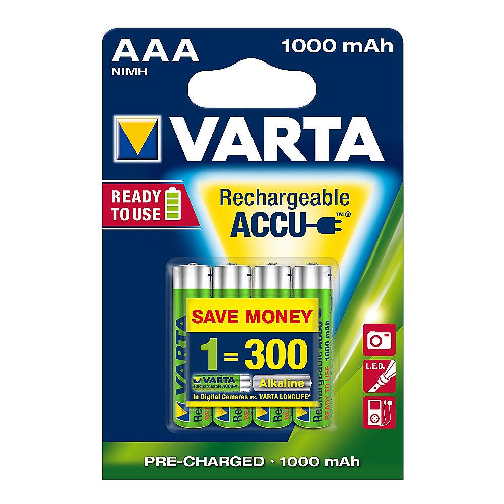 VARTA Ready2Use Akku Micro AAA HR3 4er Blister (1000 mAh), VARTA, Ready2Use, Akku, Micro, AAA, HR3, 4er, Blister, 1000, mAh,