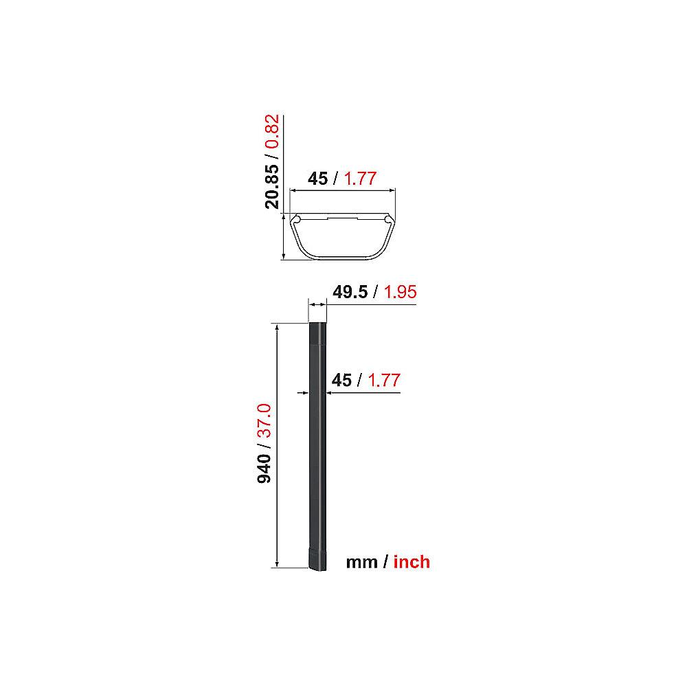 Vogels Cable 4 Kabelkanal 94 cm für 4 Kabel, schwarz