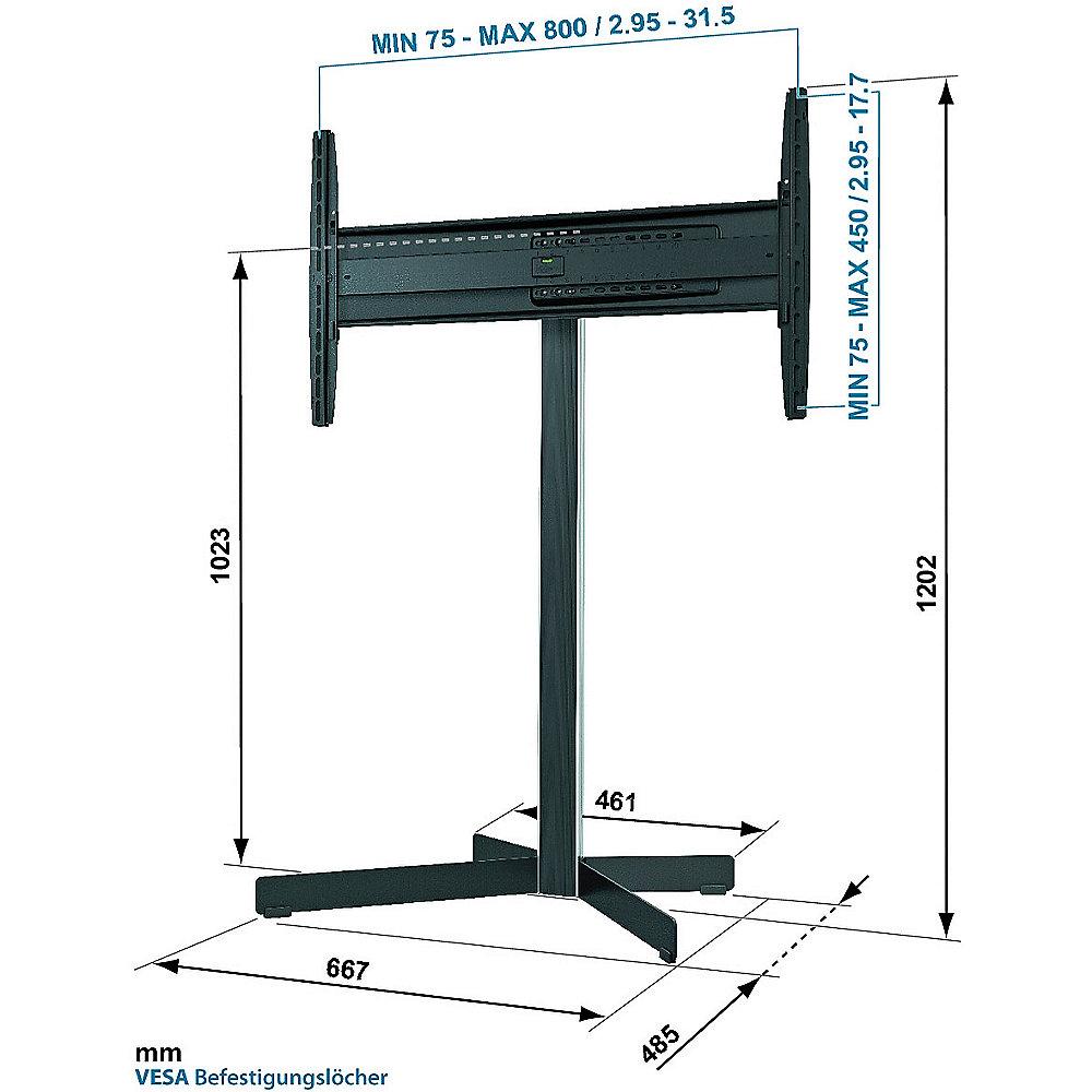 Vogels EFF 8330 TV-Standfuß, 40"-65" schwarz/silber integriertes Kabelmanagement