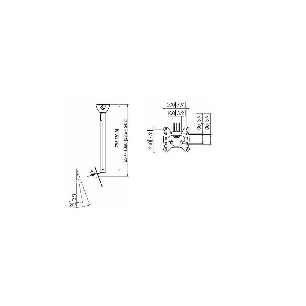 Vogels PFC 585 Deckenhalterung - VESA 100x100 bis 200x200 mm silber