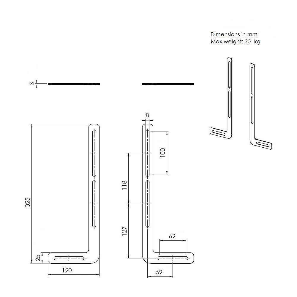 Vogels Sound 1250 Universeller Soundbar-Halterung - schwarz