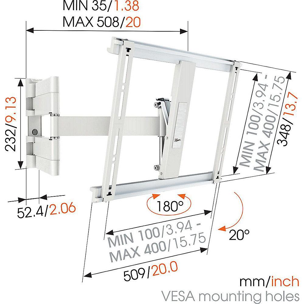 Vogels THIN 445 neig-/schwenkbare Wandhalterung - VESA bis 400x400 mm weiß