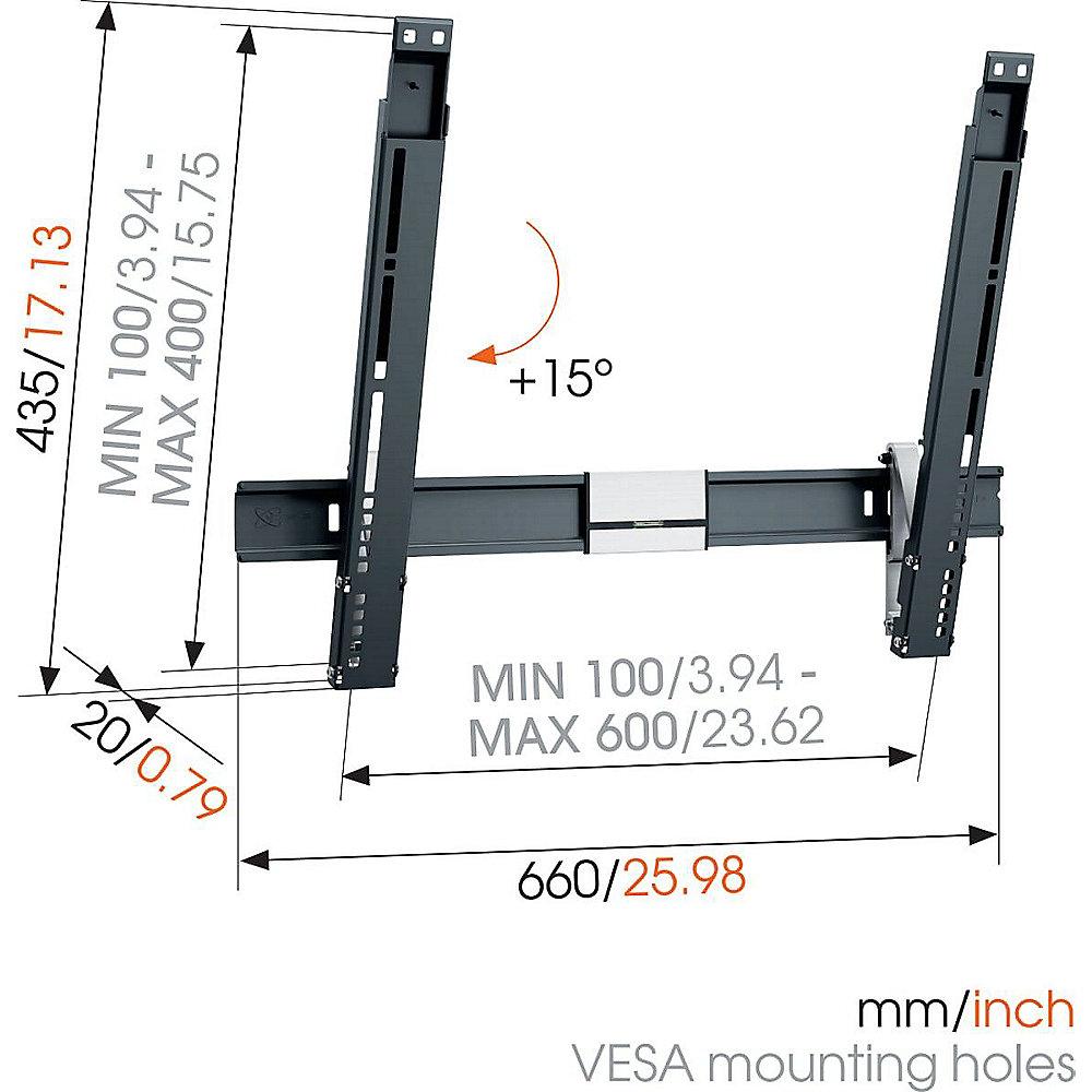 Vogels THIN 515 neigbare Wandhalterung - VESA 100x100 bis 600x400 mm schwarz, Vogels, THIN, 515, neigbare, Wandhalterung, VESA, 100x100, bis, 600x400, mm, schwarz