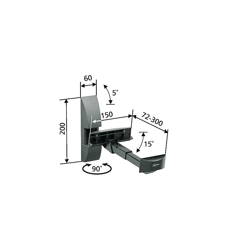 Vogels VLB 200 Universeller Lautsprecher-Wandhalter Paar, schwarz