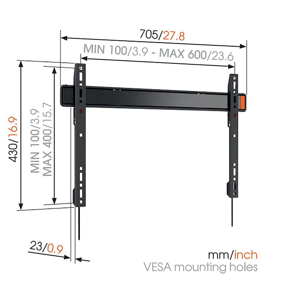 Vogels WALL 3305 Wandhalterung - VESA 100x100 bis 600x400 mm schwarz, Vogels, WALL, 3305, Wandhalterung, VESA, 100x100, bis, 600x400, mm, schwarz