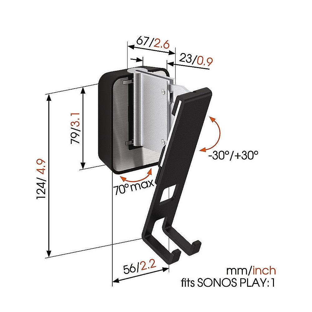 Vogels Wandhalter für Sonos Play:1 schwarz