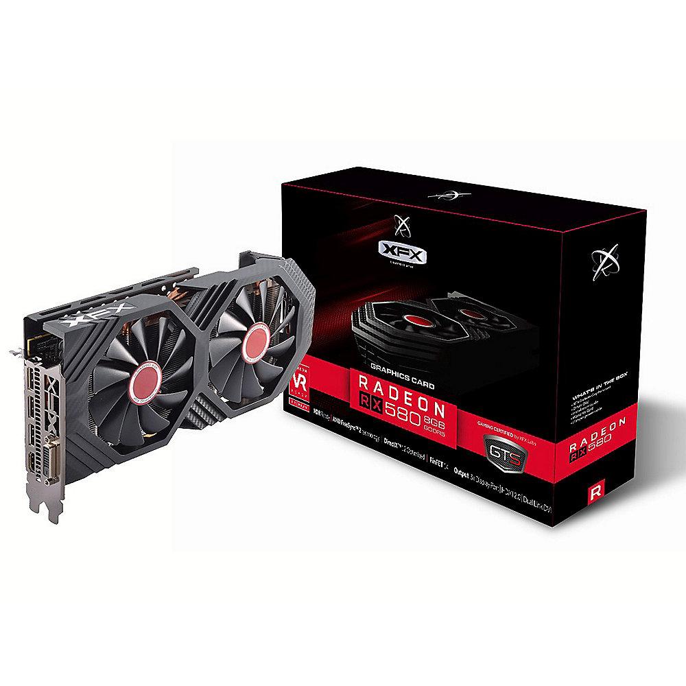 XFX AMD Radeon RX 580 GTS Black Grafikkarte 8GB GDDR5 3xDP/HDMI/DVI, XFX, AMD, Radeon, RX, 580, GTS, Black, Grafikkarte, 8GB, GDDR5, 3xDP/HDMI/DVI