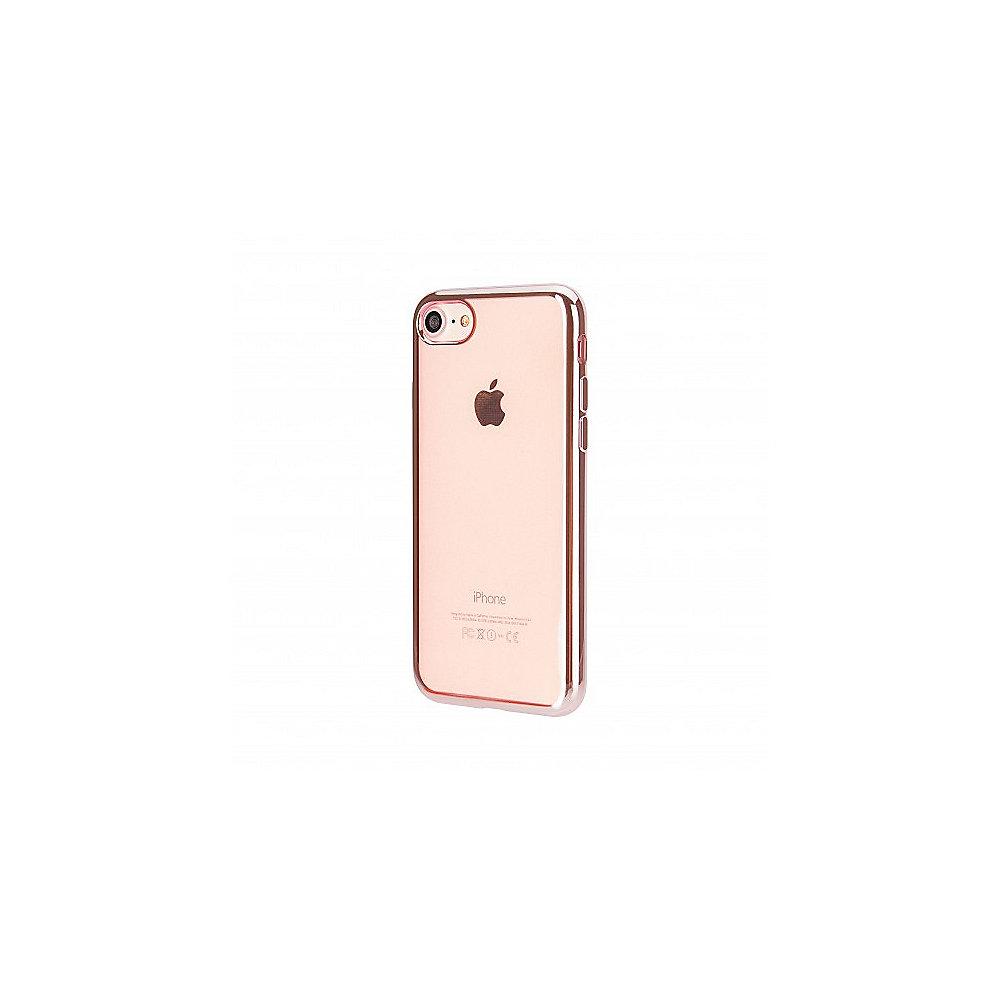 xqisit Flex Case Chromed Edge für iPhone 8/7, roségold-transparent