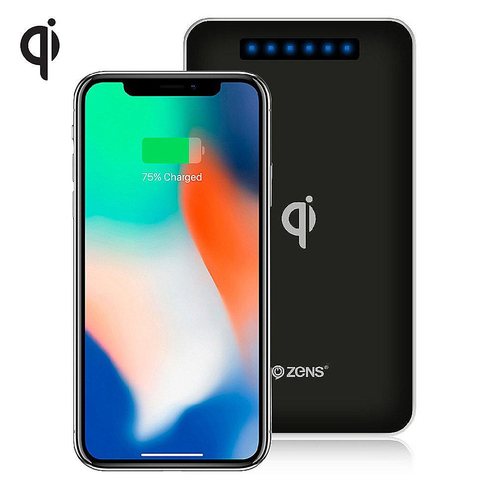 Zens Wireless QI-Ladegerät mit Powerbank, 4.500 mAh, schwarz, Zens, Wireless, QI-Ladegerät, Powerbank, 4.500, mAh, schwarz