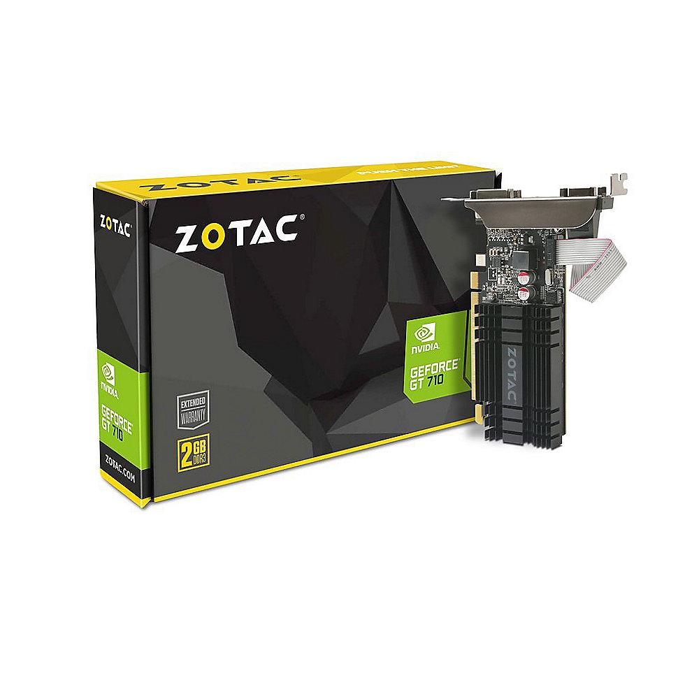 Zotac GeForce GT 710 2GB DDR3 Grafikkarte DVI/HDMI/VGA Low Profile passiv, Zotac, GeForce, GT, 710, 2GB, DDR3, Grafikkarte, DVI/HDMI/VGA, Low, Profile, passiv