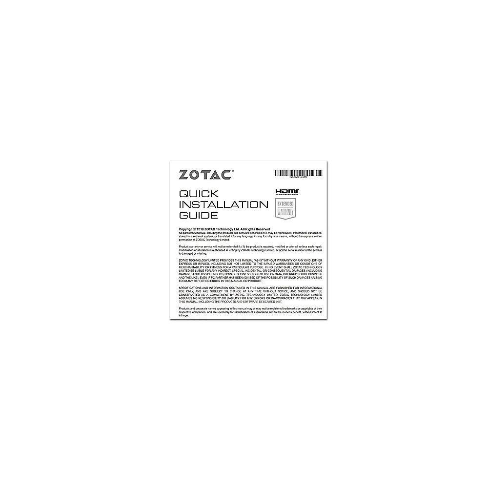 Zotac GeForce RTX 2070 OC Mini 8 GB GDDR6 Grafikkarte 3xDP/HDMI/DVI