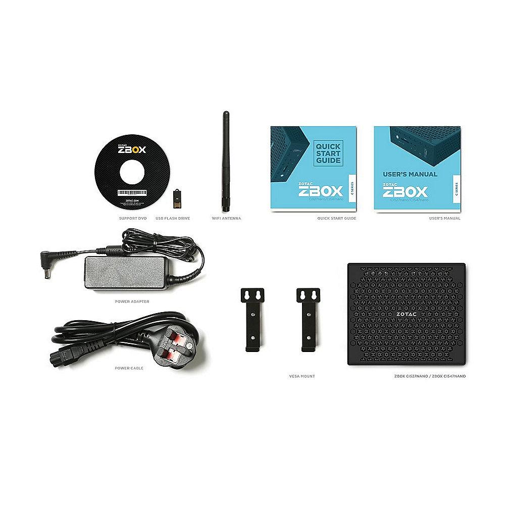 ZOTAC ZBOX CI527 NANO Barebone i3-7100U 0GB/0GB DP/HDMI/WLAN/BT ohne Windows