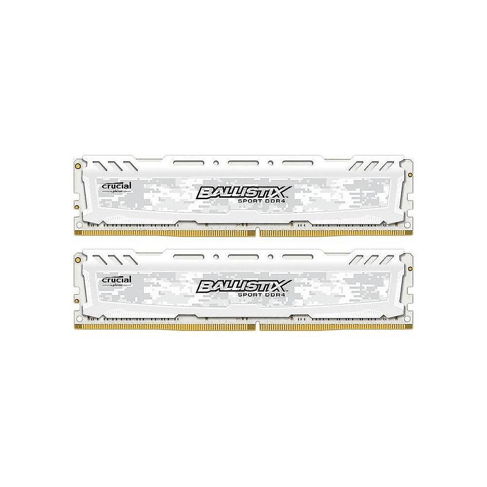 16GB (2x8GB) Ballistix Sport LT Weiss DDR4-2666 CL16 (16-18-18) RAM Kit