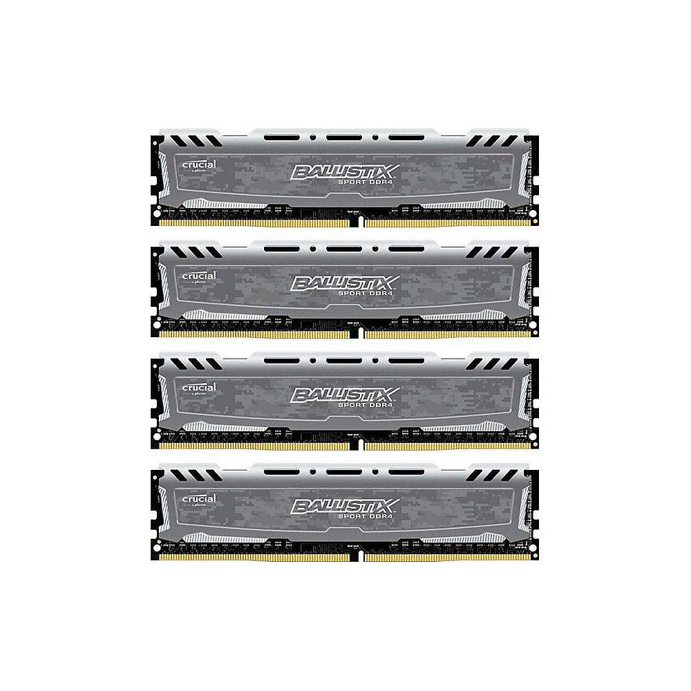 32GB (4x8GB) Ballistix Sport LT DDR4-2400 CL16 (16-16-16) RAM Kit