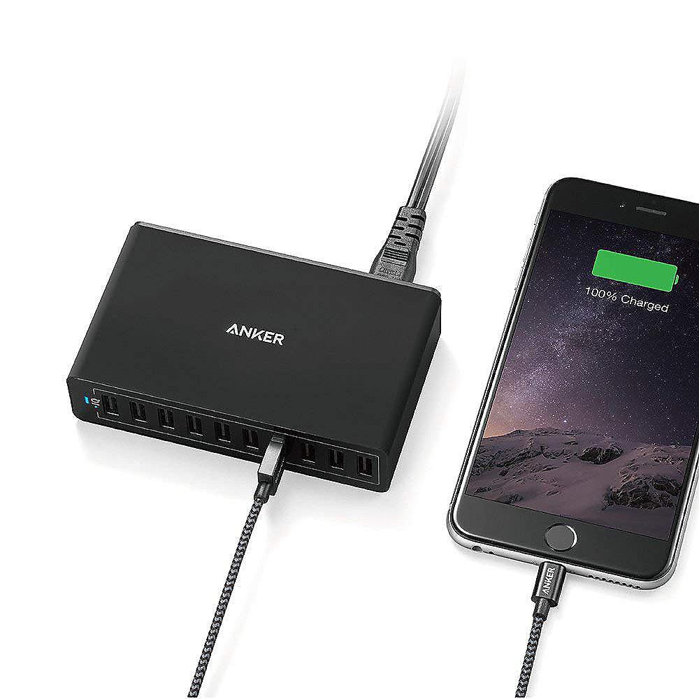 Anker AK-A2133311 10-Port Desktop Charger 60 W Schwarz