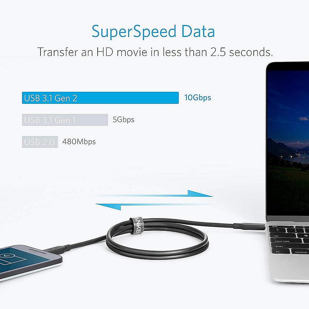 Anker AK-A8485011 Powerline II USB-C zu USB-C 3.1 Gen2 Schwarz, Anker, AK-A8485011, Powerline, II, USB-C, USB-C, 3.1, Gen2, Schwarz