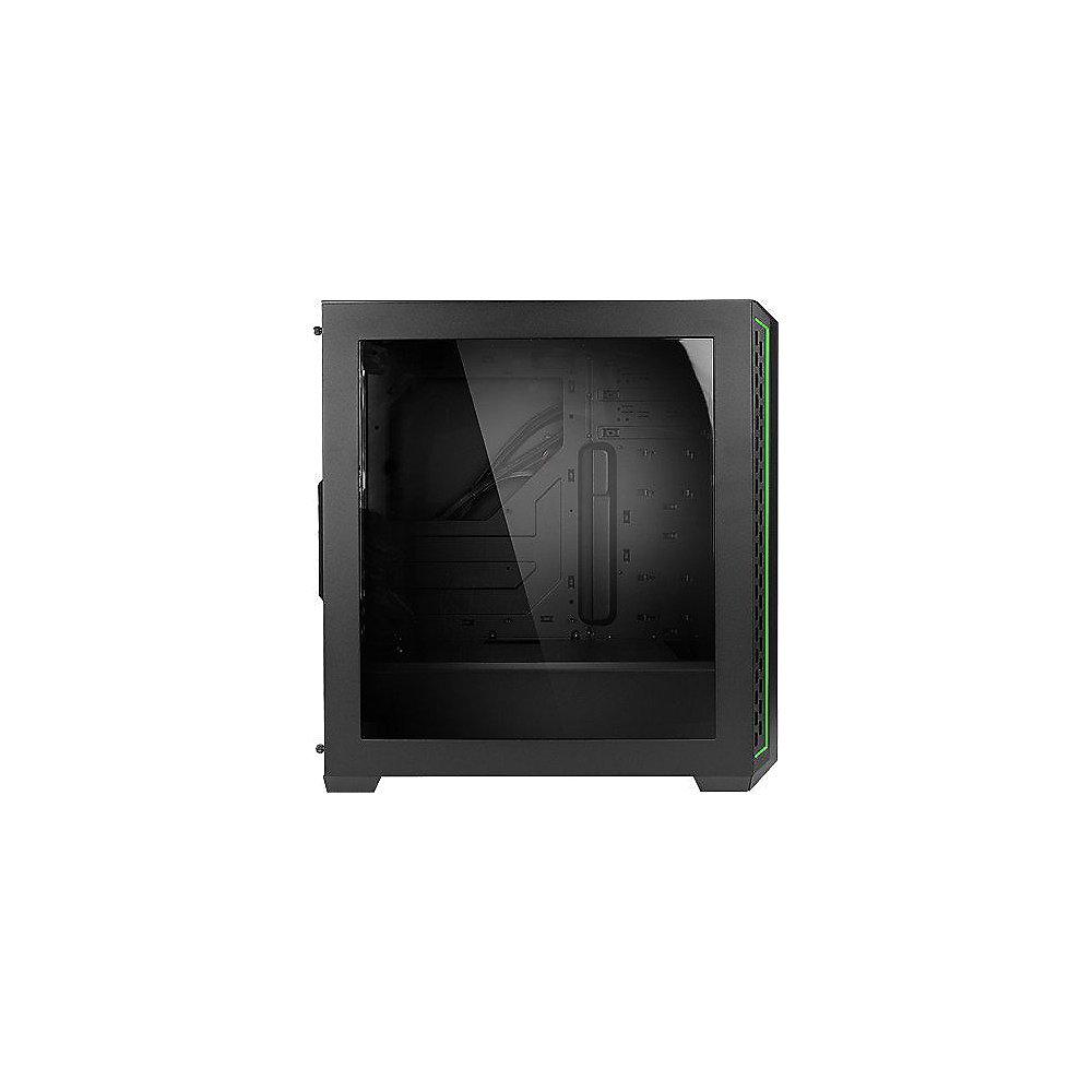 Antec Elite P7 schwarz/grün, Midi Tower Gaming Gehäuse, Seitenfenster