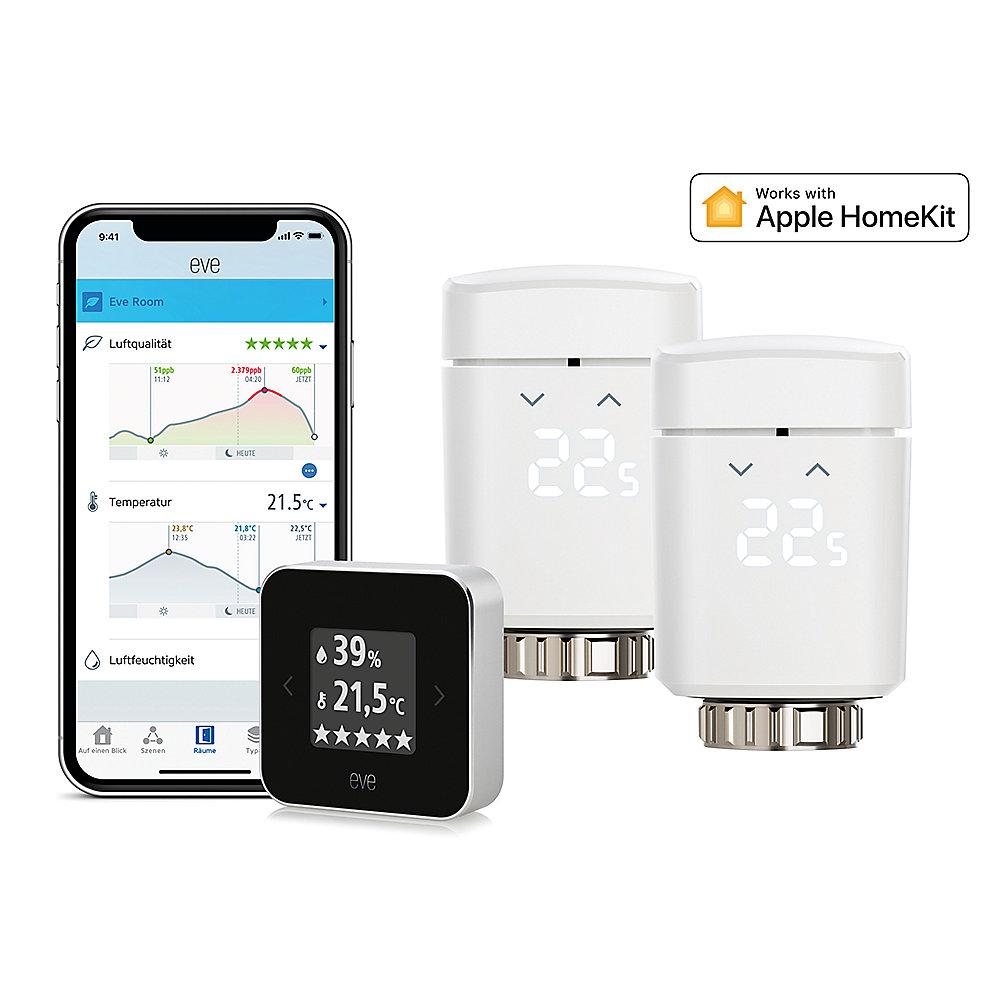 Apple HomeKit Energiesparset mit 2x Eve Thermo & Eve Room