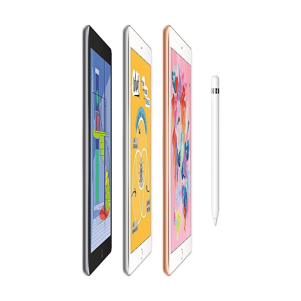 Apple iPad 9,7" 2018 Wi-Fi 128 GB Silber   Apple Pencil