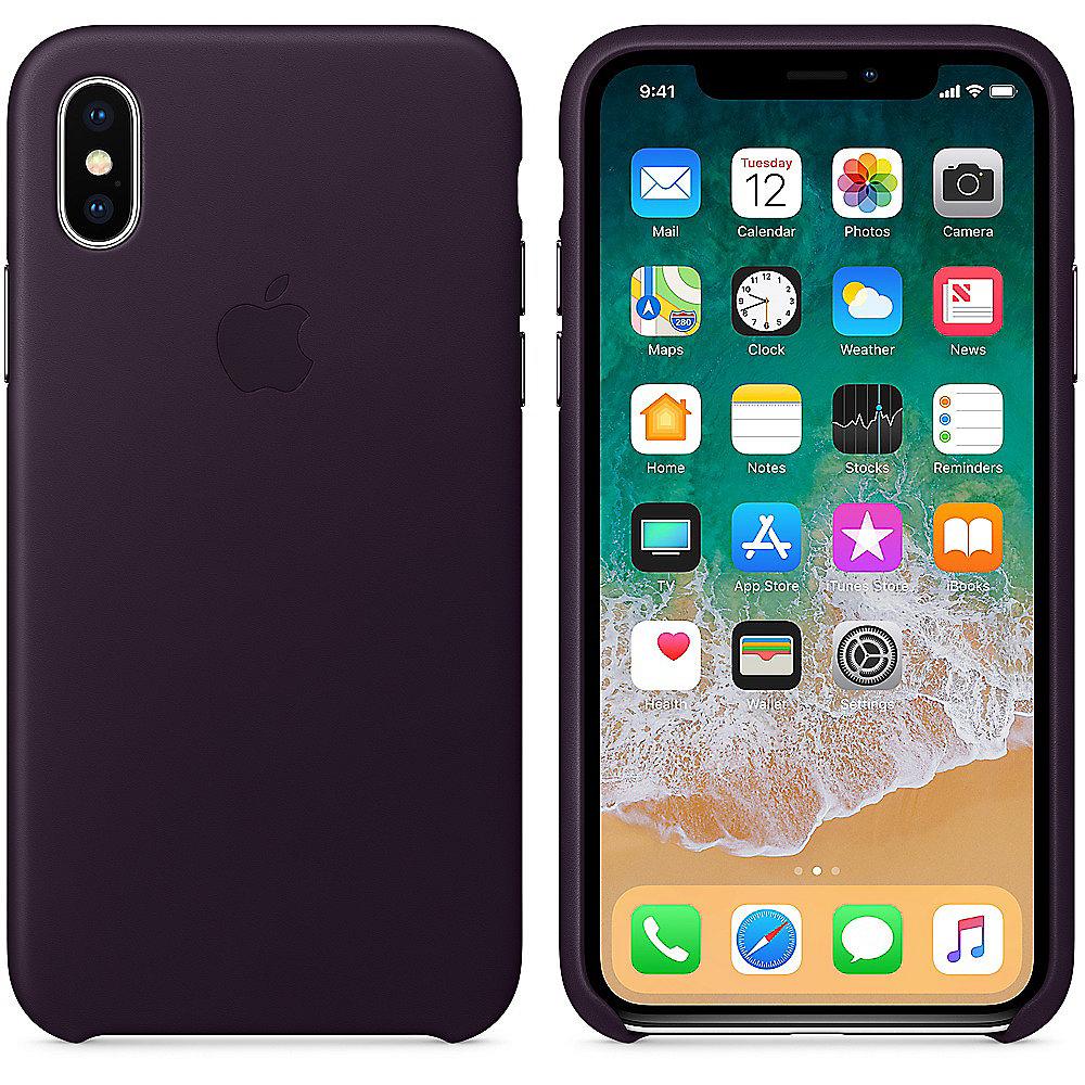 Apple Original iPhone X Leder Case-Dunkelaubergine