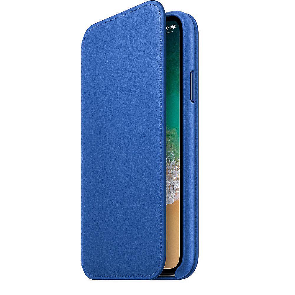 Apple Original iPhone X Leder Folio Case-Electric Blau