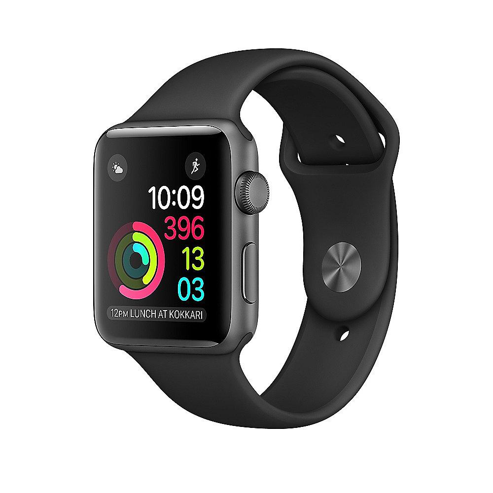 Apple Watch Series 1 38mm Aluminiumgehäuse Space Grau mit Sportarmband Schwarz