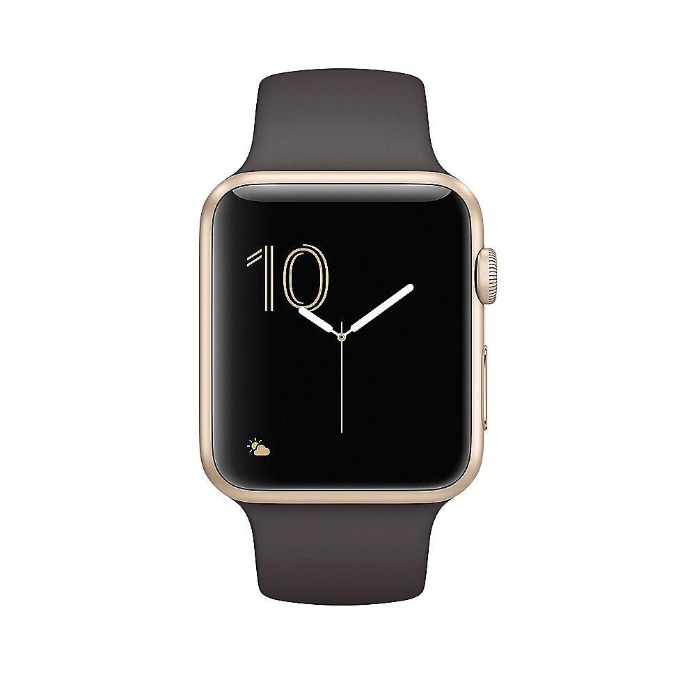 Apple Watch Series 2 42mm Aluminiumgehäuse Gold mit Sportarmband Kakao