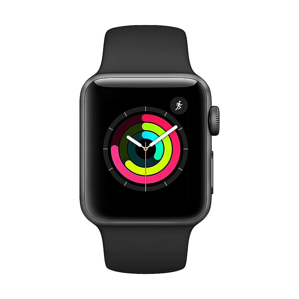 Apple Watch Series 3 GPS 38mm Aluminiumgehäuse Space Grau Sportarmband Schwarz, Apple, Watch, Series, 3, GPS, 38mm, Aluminiumgehäuse, Space, Grau, Sportarmband, Schwarz