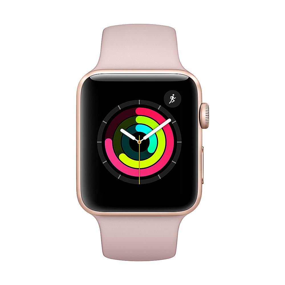 Apple Watch Series 3 GPS 42mm Aluminiumgehäuse Gold mit Sportarmband Sandrosa