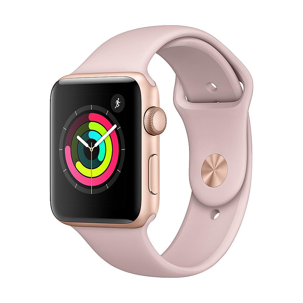 Apple Watch Series 3 GPS 42mm Aluminiumgehäuse Gold mit Sportarmband Sandrosa