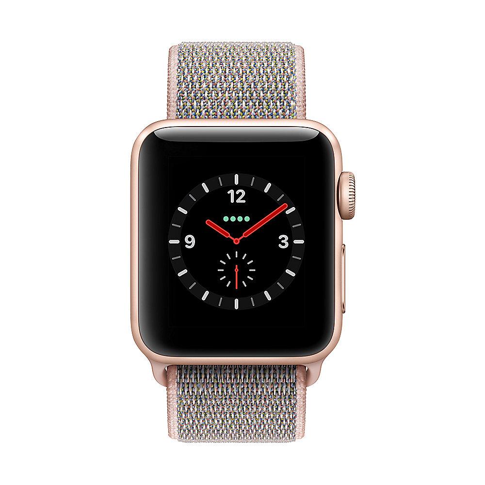 Apple Watch Series 3 LTE 38mm Aluminiumgehäuse Gold mit Sport Loop Sandrosa