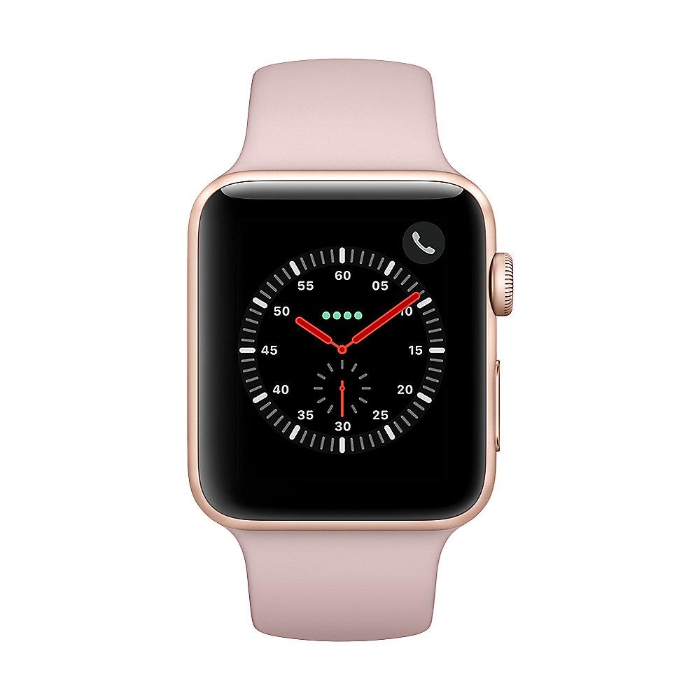 Apple Watch Series 3 LTE 42mm Aluminiumgehäuse Gold mit Sportarmband Sandrosa