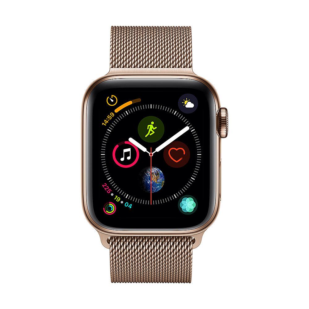 Apple Watch Series 4 LTE 40mm Edelstahlgehäuse Gold mit Milanaise Armband Gold