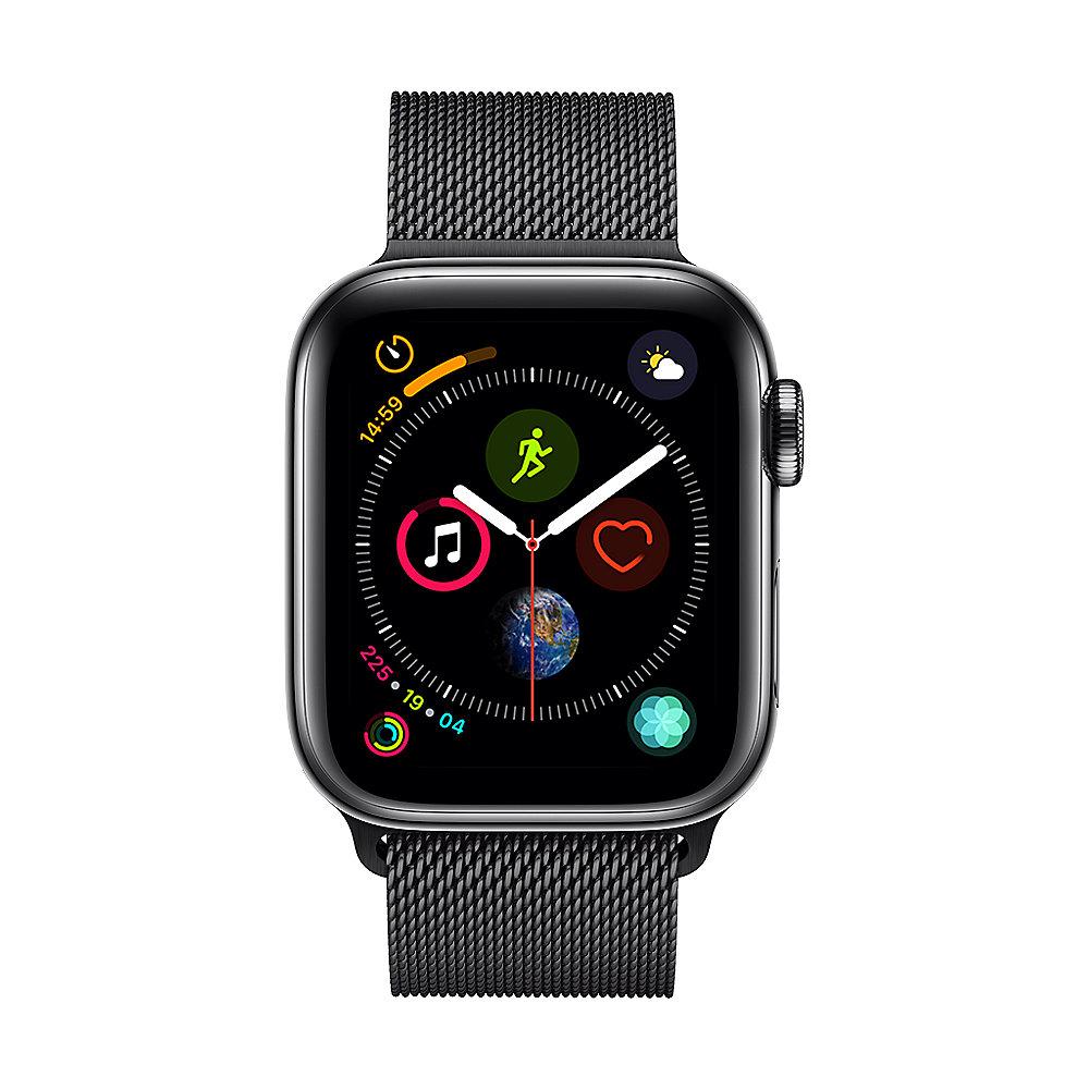 Apple Watch Series 4 LTE 40mm Edelstahlgehäuse mit Milanaise Space Schwarz