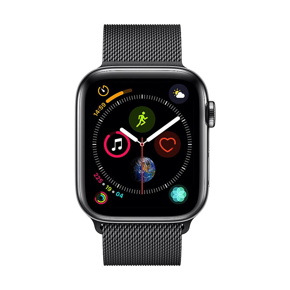 Apple Watch Series 4 LTE 44mm Edelstahlgehäuse mit Milanaise Space Schwarz