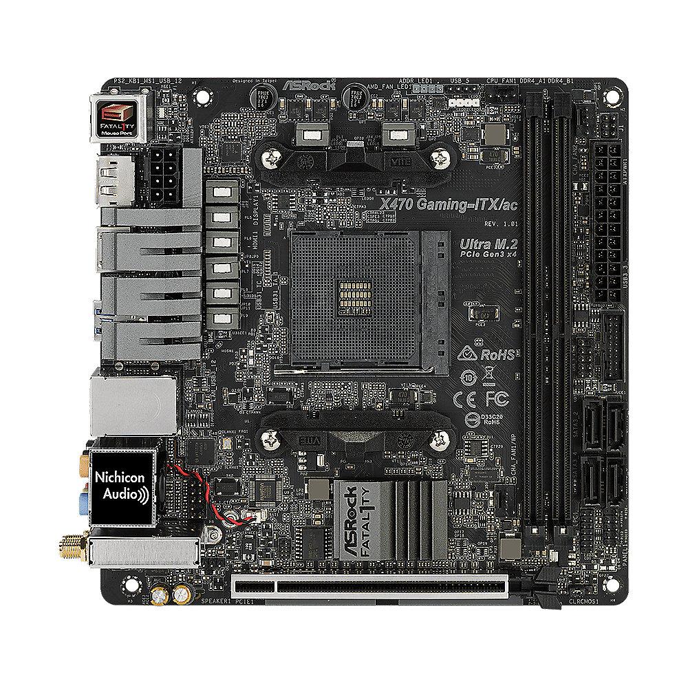 ASRock Fatal1ty X470 Gaming-ITX/ac AM4 ITX Mainboard M.2/HDMI/DP/USB3.1(Gen2)