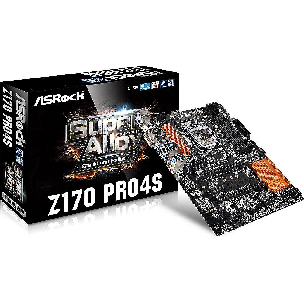 ASRock Z170 Pro4S USB3.0/SATA600/DVI/HDMI/M.2/SATAe ATX Mainboard Sockel 1151, ASRock, Z170, Pro4S, USB3.0/SATA600/DVI/HDMI/M.2/SATAe, ATX, Mainboard, Sockel, 1151