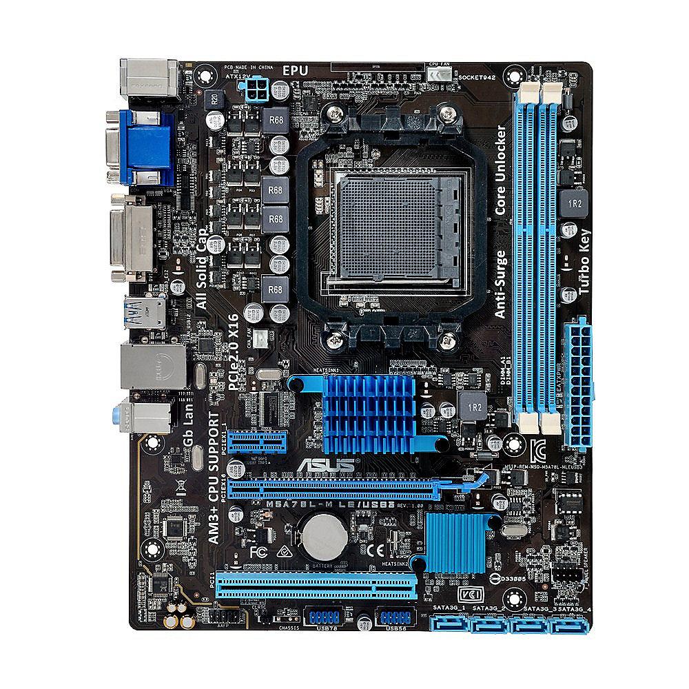 ASUS M5A78L-M LE/USB3 GL/SATA300/DVI/VGA/Seriell 760G mATX Sockel AM3
