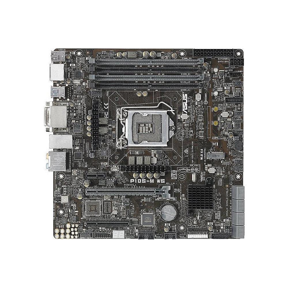 ASUS P10S-M WS 2xGL/USB3.0/SATA600/DVI/HDMI/DP µATX Mainboard C236 Sockel 1151, ASUS, P10S-M, WS, 2xGL/USB3.0/SATA600/DVI/HDMI/DP, µATX, Mainboard, C236, Sockel, 1151